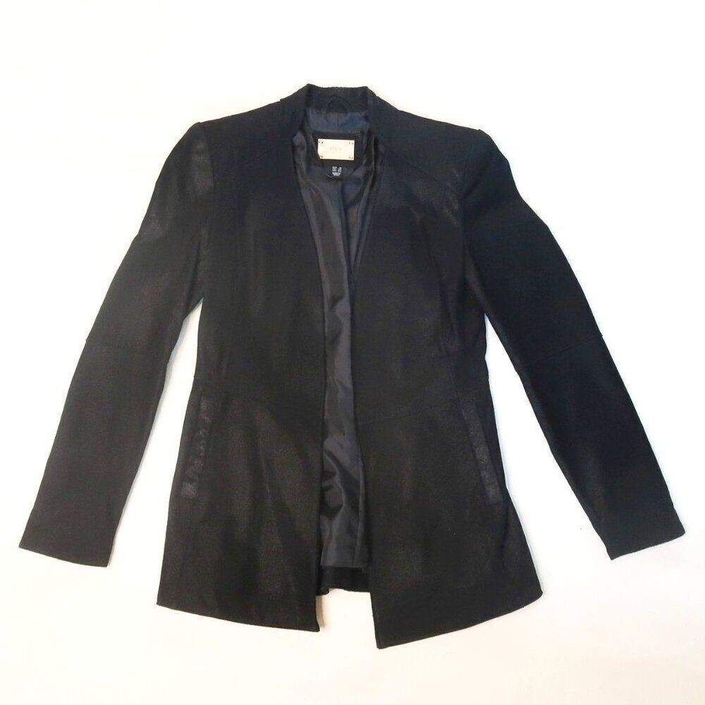 MGN Pigskin Genuine Leather Open Blazer